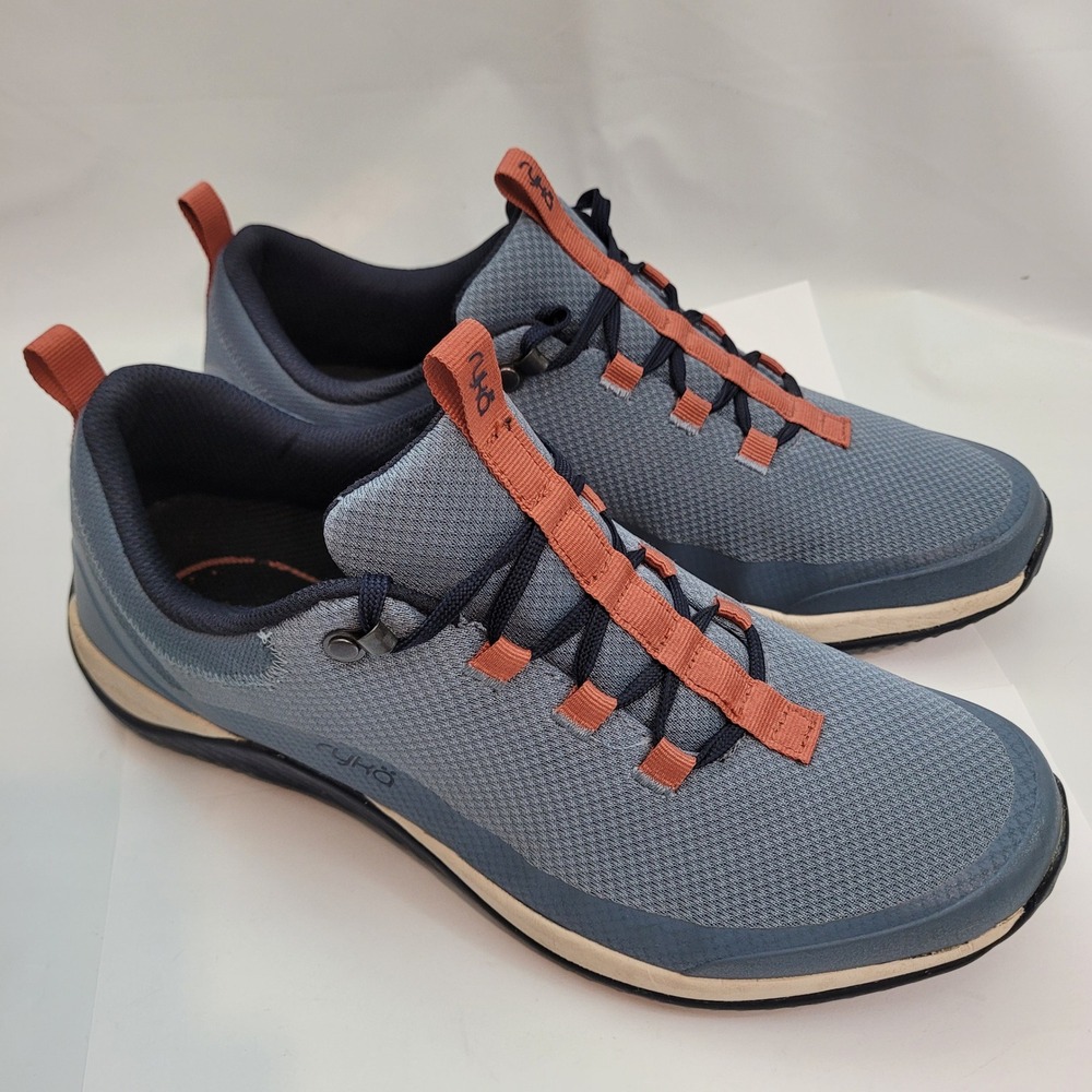 Ryka Echo Low Walking Shoes Womens 11 Blue Orange RE-ZORB LITE ECHOLOW Sneaker